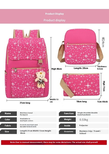 Omuz Çantası Puantiyeli Öğrenci Okul Çantası Üç Parça Set (Yurt Dışından) indirimleri