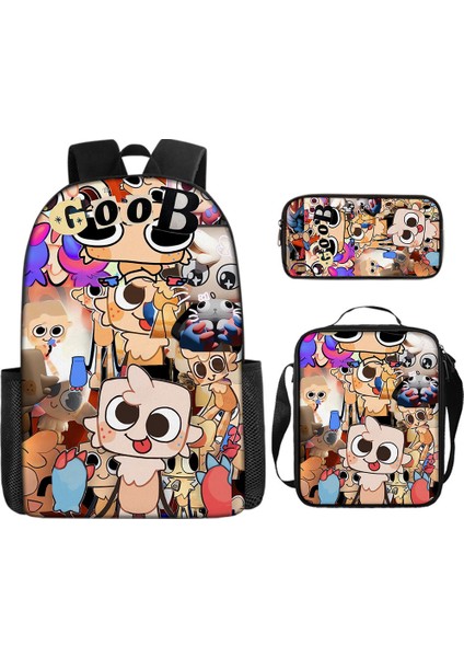 Dandy's World Karikatür Sevimli Omuz Çantası Öğrenci Okul Çantası Üç Parçalı Set (Yurt Dışından)
