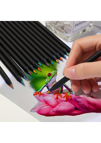 1 Paket 7 Renk Gökkuşağı Çekirdekli Renkli Kalemler 7 Renk Aynı Çekirdekli Renkli Çizim Ahşap Kalemler (Yurt Dışından) modelleri