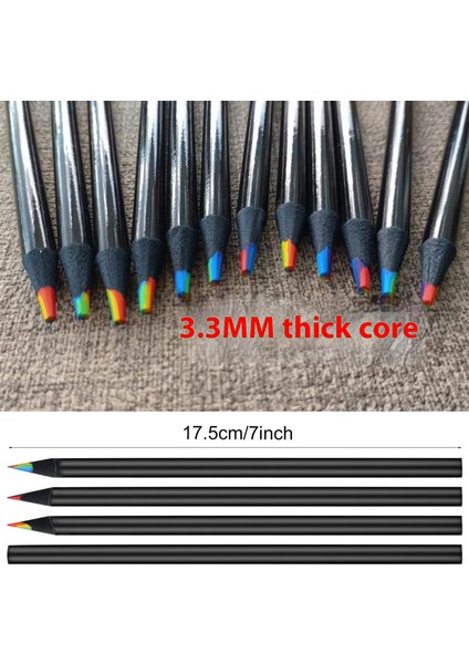 1 Paket 7 Renk Gökkuşağı Çekirdekli Renkli Kalemler 7 Renk Aynı Çekirdekli Renkli Çizim Ahşap Kalemler (Yurt Dışından) fırsatları