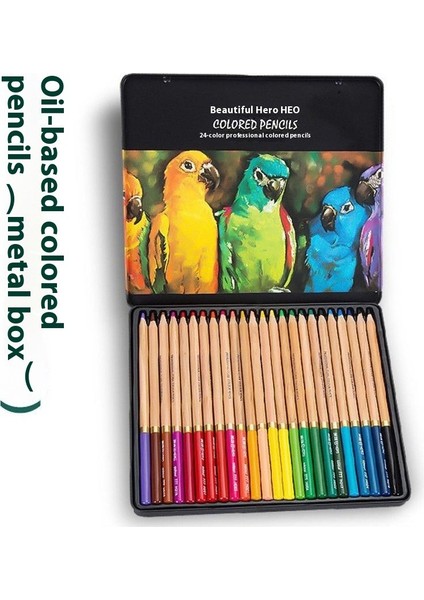 Hero 24 Renk Yağ Bazlı Profesyonel Sınıf Renkli Kalem Seti - Sanat Öğrencisi Çizim Doodle Renkli Kalemler (Yurt Dışından)
