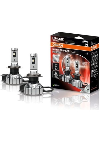 Night Breaker LED Smart H7; %330'A Kadar Daha Fazla Parlaklık; 6000 K, 12 V, LED Uzaktan ve Kısa Huzmeli Far, Sokak Onaylı, Beyaz