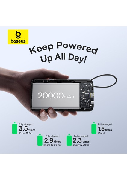 Bipow 2 Power Bank With Usb-C Cable 20000MAH 20W