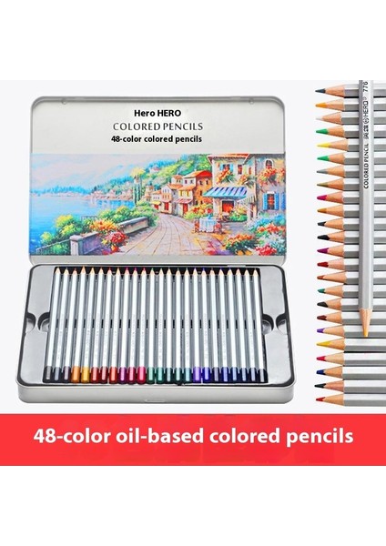Hero 48 Renk Yağ Bazlı Profesyonel Sınıf Renkli Kalem Seti - Sanat Öğrencisi Çizim Doodle Renkli Kalemler (Yurt Dışından)