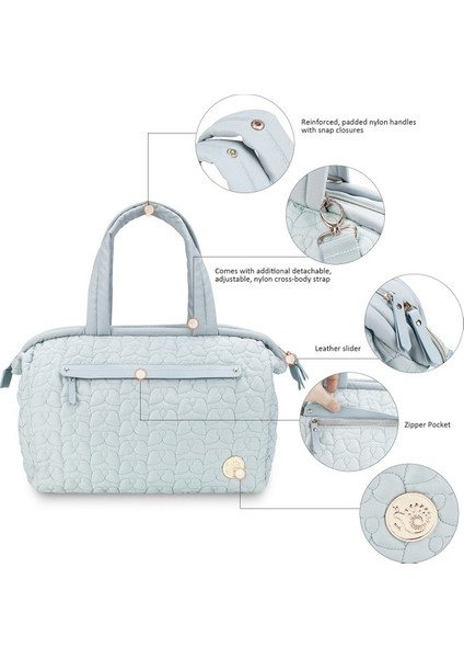 Anne ve Bebek Seyahat Mumya Çantası Açık Bebek Malzemeleri Kapitone Nakış Desen Büyük Kapasiteli Anne Çantası Bebek Arabası Çantası (Yurt Dışından) fırsatları