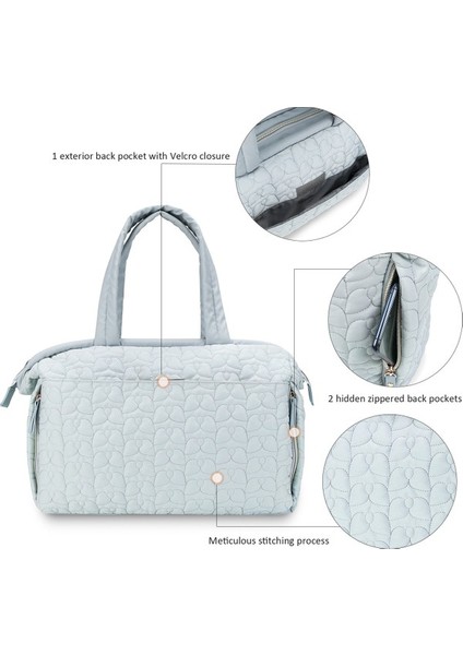 Anne ve Bebek Seyahat Mumya Çantası Açık Bebek Malzemeleri Kapitone Nakış Desen Büyük Kapasiteli Anne Çantası Bebek Arabası Çantası (Yurt Dışından) indirimleri