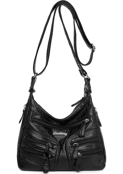 Yumuşak Omuz Çantası Gündelik Bayanlar Çanta Yıkanmış Beyaz Deri Haberci Çanta Ayarlanabilir (Yurt Dışından)