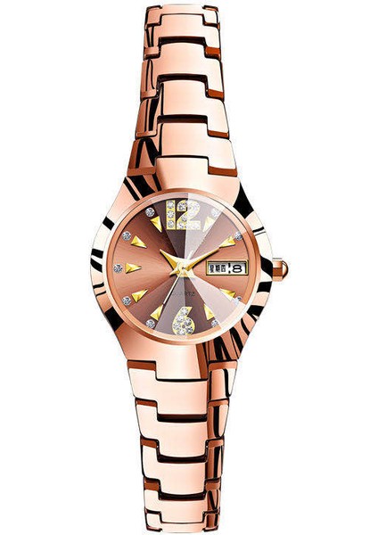 Kadın Kol Saati - Kahve Altın Aydınlık Suya Dayanıklı (Yurt Dışından)
