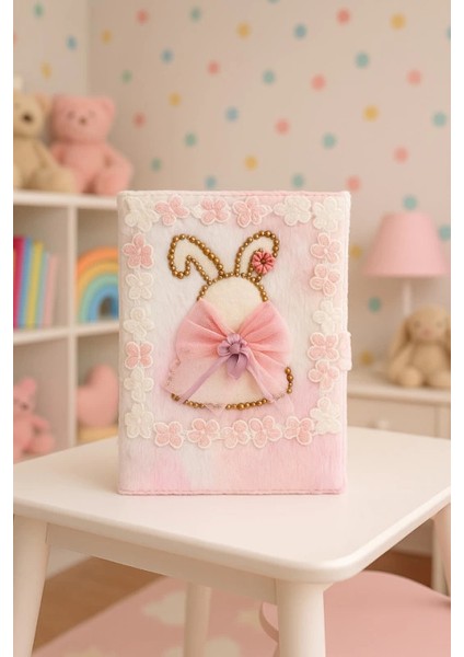 Çocuk Peluşlu Anı Defteri 80 Yaprak Ithal Ürün Tavşan