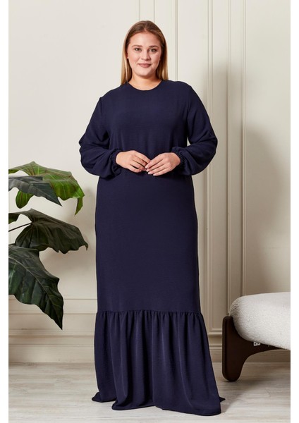 Yazlik Kadin Buyuk Beden Elbise Pileli Kadin Tesettur Elbise Ayrobin Kumas