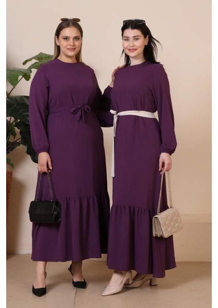 Yazlik Kadin Buyuk Beden Elbise Pileli Kadin Tesettur Elbise Ayrobin Kumas