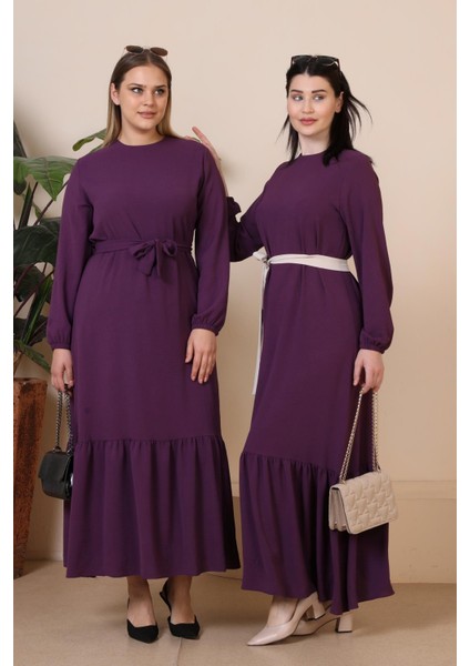 Yazlik Kadin Buyuk Beden Elbise Pileli Kadin Tesettur Elbise Ayrobin Kumas modelleri