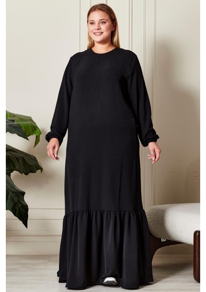 Yazlik Kadin Buyuk Beden Elbise Pileli Kadin Tesettur Elbise Ayrobin Kumas indirimleri