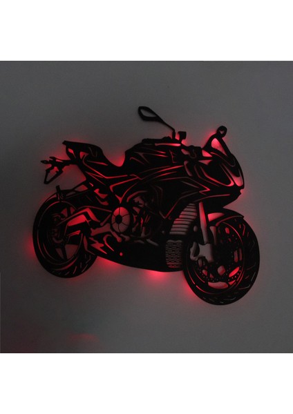 LED Işıklı Motor Dekoratif Tablo Duvar Dekorlu Gece Lambası