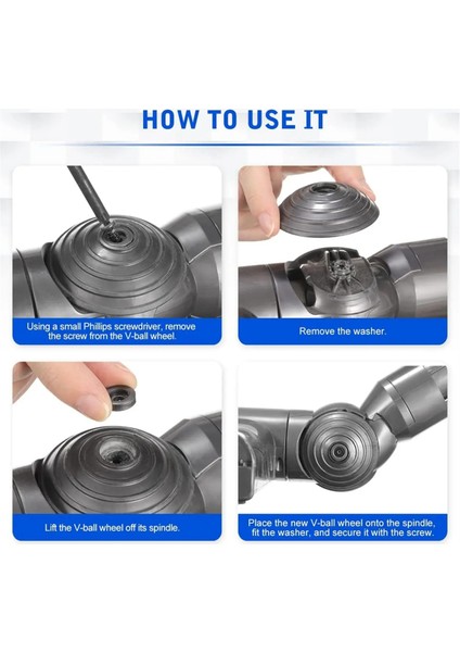 Dyson Yüksek Torklu Temizleme Başlığı Için V-Toplu Tekerlek, Dyson V6 V7 V8 V10 V11 V15 Kablosuz Elektrikli Süpürge Için Uygundur (Yurt Dışından) indirimleri