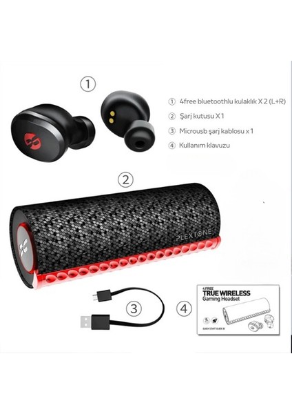 4free Tws Gaming Kablosuz Bluetooth 5.0 Kulaklık IPX4-(1903) - NX5952-7696 fırsatları