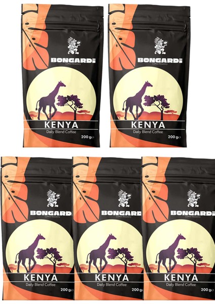 Kenya Yöresel Blend Kahve Seti 5X200G(ÇEKİRDEK Veya Öğütülmüş Seçilebilir)