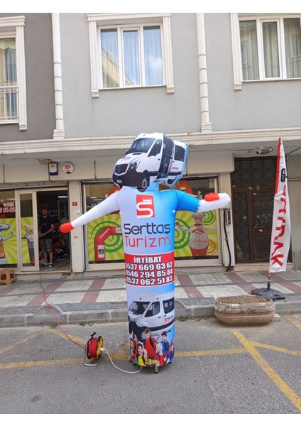 ÖZEL TASARIM VE BASKILAR İLE 3 METRE BOYUNDA MDF ALT TABLA PARAŞÜT KUMAŞ LED IŞIKLI REKLAM BALONU