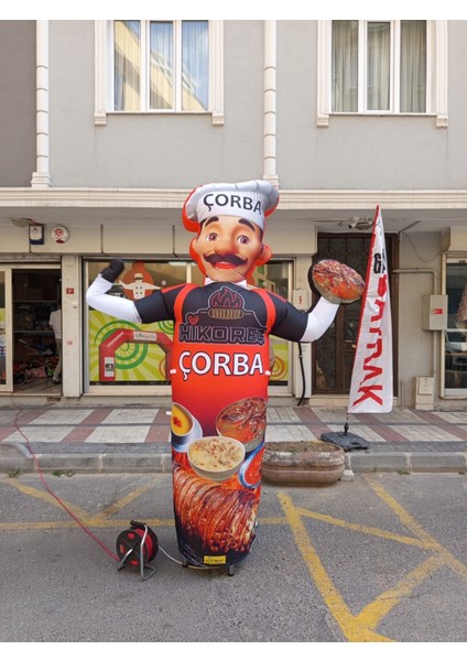 ÖZEL TASARIM VE BASKILAR İLE 3 METRE BOYUNDA MDF ALT TABLA PARAŞÜT KUMAŞ LED IŞIKLI REKLAM BALONU