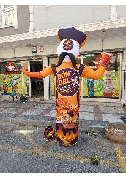 ÖZEL TASARIM VE BASKILAR İLE 3 METRE BOYUNDA MDF ALT TABLA PARAŞÜT KUMAŞ LED IŞIKLI REKLAM BALONU