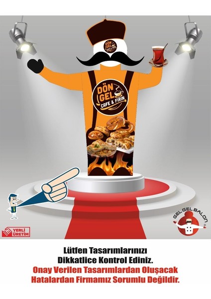 ÖZEL TASARIM VE BASKILAR İLE 3 METRE BOYUNDA MDF ALT TABLA PARAŞÜT KUMAŞ LED IŞIKLI REKLAM BALONU fiyatları