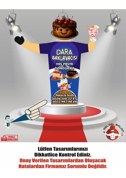 ÖZEL TASARIM VE BASKILAR İLE 3 METRE BOYUNDA MDF ALT TABLA PARAŞÜT KUMAŞ LED IŞIKLI REKLAM BALONU fiyatları