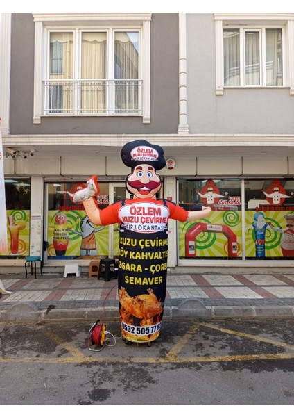 ÖZEL TASARIM VE BASKILAR İLE 3 METRE BOYUNDA MDF ALT TABLA PARAŞÜT KUMAŞ LED IŞIKLI REKLAM BALONU