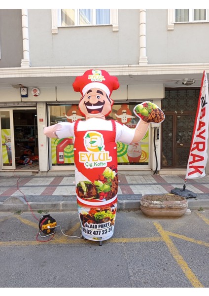 ÖZEL TASARIM VE BASKILAR İLE 3 METRE BOYUNDA MDF ALT TABLA PARAŞÜT KUMAŞ LED IŞIKLI REKLAM BALONU