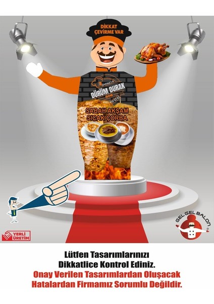 ÖZEL TASARIM VE BASKILAR İLE 3 METRE BOYUNDA MDF ALT TABLA PARAŞÜT KUMAŞ LED IŞIKLI REKLAM BALONU fiyatları