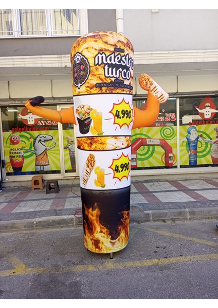 ÖZEL TASARIM VE BASKILAR İLE 3 METRE BOYUNDA MDF ALT TABLA PARAŞÜT KUMAŞ LED IŞIKLI REKLAM BALONU