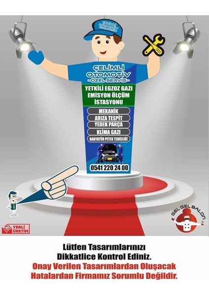 ÖZEL TASARIM VE BASKILAR İLE 3 METRE BOYUNDA MDF ALT TABLA PARAŞÜT KUMAŞ LED IŞIKLI REKLAM BALONU fiyatları