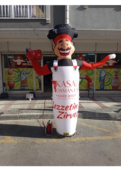 ÖZEL TASARIM VE BASKILAR İLE 3 METRE BOYUNDA MDF ALT TABLA PARAŞÜT KUMAŞ LED IŞIKLI REKLAM BALONU