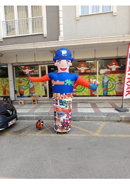 ÖZEL TASARIM VE BASKILAR İLE 3 METRE BOYUNDA MDF ALT TABLA PARAŞÜT KUMAŞ LED IŞIKLI REKLAM BALONU