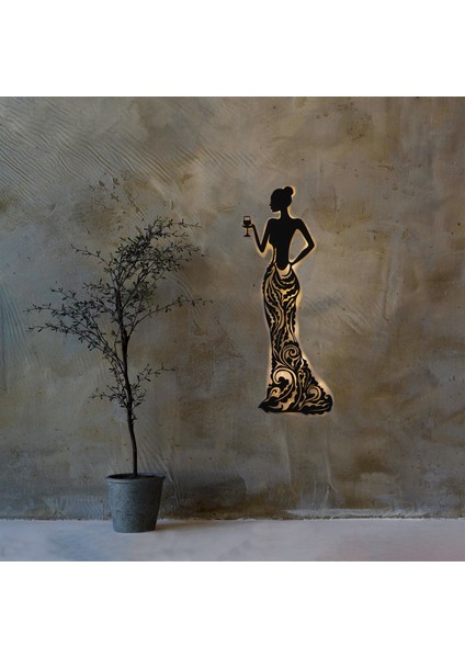 LED Işıklı Kadın Temalı Tablo Bloom Dekoratif Gece Lambası