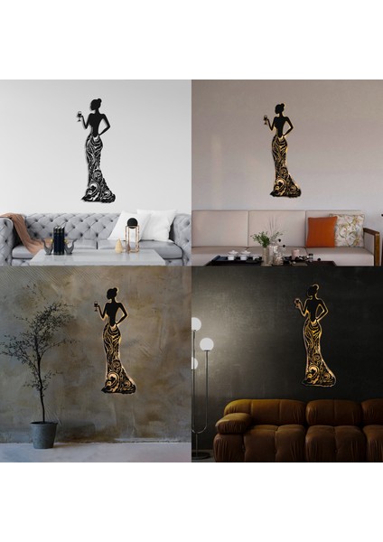 LED Işıklı Kadın Temalı Tablo Bloom Dekoratif Gece Lambası