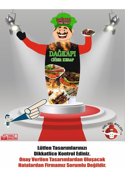 ÖZEL TASARIM VE BASKILAR İLE 3 METRE BOYUNDA MDF ALT TABLA PARAŞÜT KUMAŞ LED IŞIKLI REKLAM BALONU fiyatları