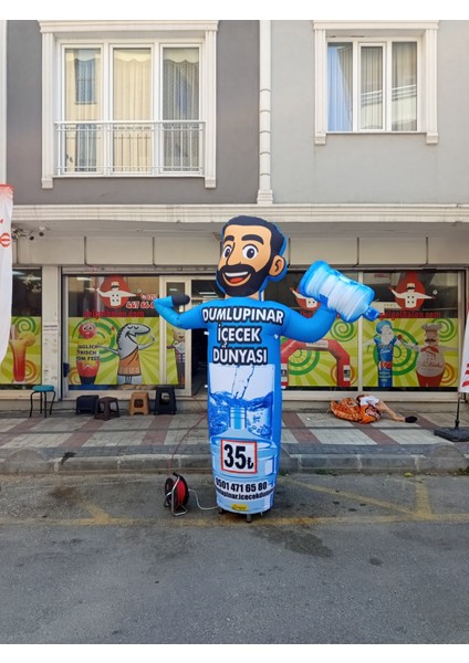 ÖZEL TASARIM VE BASKILAR İLE 3 METRE BOYUNDA MDF ALT TABLA PARAŞÜT KUMAŞ LED IŞIKLI REKLAM BALONU