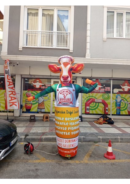 ÖZEL TASARIM VE BASKILAR İLE 3 METRE BOYUNDA MDF ALT TABLA PARAŞÜT KUMAŞ LED IŞIKLI REKLAM BALONU