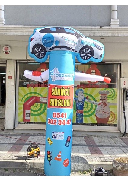 ÖZEL TASARIM VE BASKILAR İLE 3 METRE BOYUNDA MDF ALT TABLA PARAŞÜT KUMAŞ LED IŞIKLI REKLAM BALONU