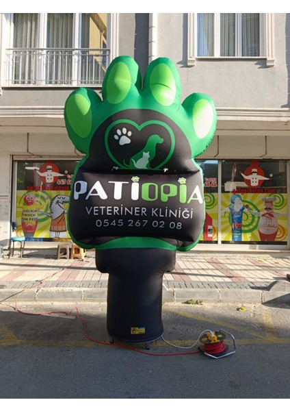 ÖZEL TASARIM VE BASKILAR İLE 3 METRE BOYUNDA MDF ALT TABLA PARAŞÜT KUMAŞ LED IŞIKLI REKLAM BALONU