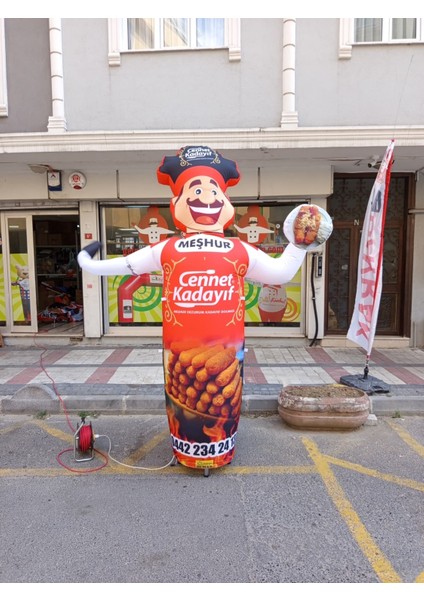 ÖZEL TASARIM VE BASKILAR İLE 3 METRE BOYUNDA MDF ALT TABLA PARAŞÜT KUMAŞ LED IŞIKLI REKLAM BALONU