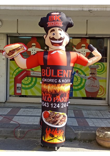 ÖZEL TASARIM VE BASKILAR İLE 3 METRE BOYUNDA MDF ALT TABLA PARAŞÜT KUMAŞ LED IŞIKLI REKLAM BALONU
