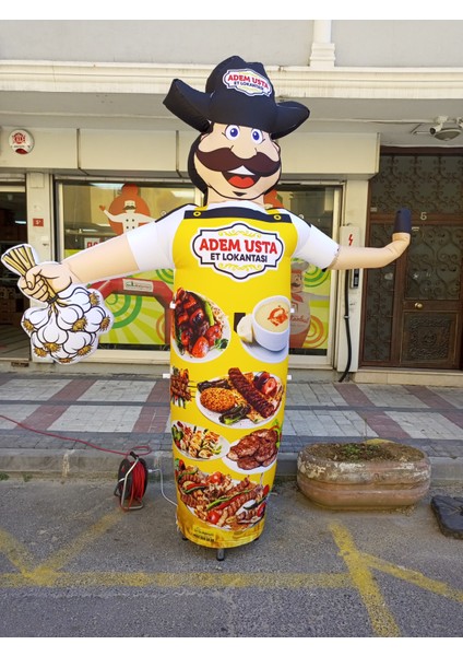 ÖZEL TASARIM VE BASKILAR İLE 3 METRE BOYUNDA MDF ALT TABLA PARAŞÜT KUMAŞ LED IŞIKLI REKLAM BALONU
