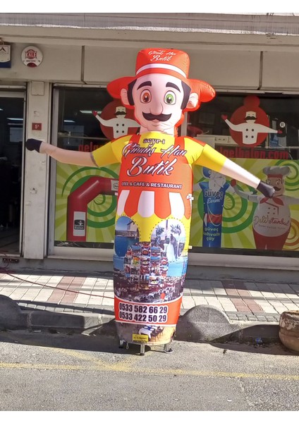 ÖZEL TASARIM VE BASKILAR İLE 3 METRE BOYUNDA MDF ALT TABLA PARAŞÜT KUMAŞ LED IŞIKLI REKLAM BALONU