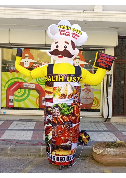 ÖZEL TASARIM VE BASKILAR İLE 3 METRE BOYUNDA MDF ALT TABLA PARAŞÜT KUMAŞ LED IŞIKLI REKLAM BALONU