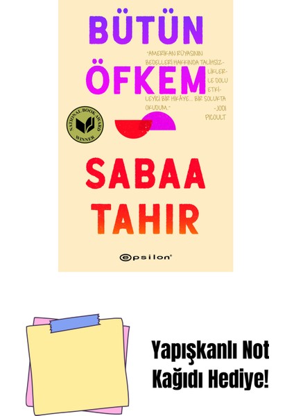 Bütün Öfkem + Yapışkanlı Not Kağıdı