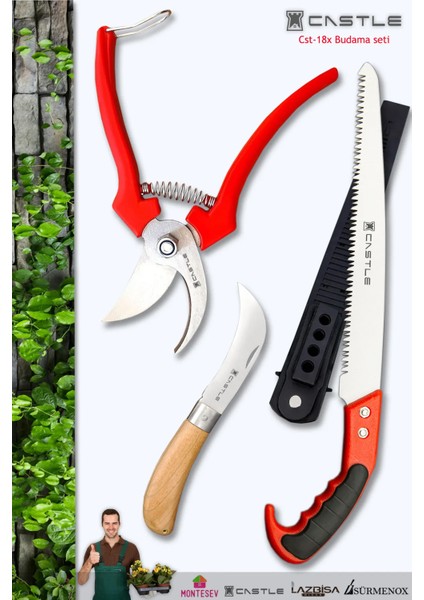 Lz-k11 Budama Makası Budama Testeresi Ve Aşı Çakısı Bıçağı 3 Lü Set