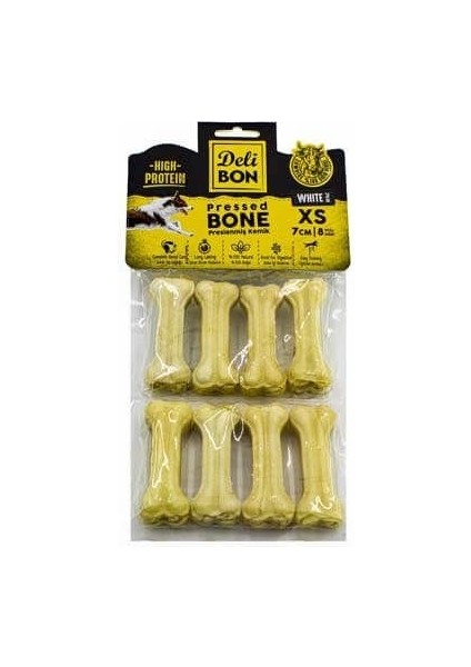 Pres Kemik 7 cm XS Boy 8'li Paket Beyaz