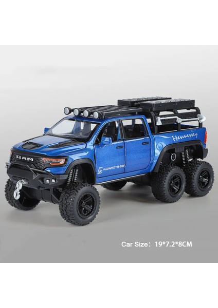 1:32 Alaşım Ram Kamyon 6x6 Hellcat Srt Model Oyuncaklar Pres Döküm Araba Kapıları Açık Ses Işığı Geri Çekin Off-Road Araç Çocuk Hediye (Yurt Dışından)