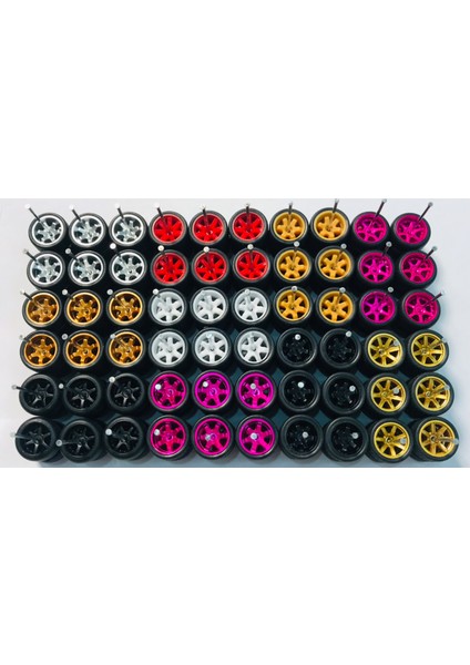 30 Takım/40 Takım 11MM Tekerlekler Için 1/64 Ölçekli Alaşım Araba Modelleri Lastikler + Akslar Ile 1/64 Tekerlekler Için Sıcak Tekerlek/matchbox/domeka/tomy 1:64 (Yurt Dışından)